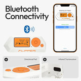 Flipper Zero 2025 mod UK displaying Bluetooth connectivity updates on smartphone with directional pad view