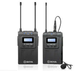 Rugby Radios UK BOYA £92.5 UK SELLER - NEW BOYA BY-WM8 PRO-K1 UHF Wireless Mic - 1 x Transmit, Dual Receive BY-WM8 Pro-K1 :Product Highlights: • Dual-Channel Wireless Receiver • Consists of One Transmitter and One Receiver • UHF transmission with 48UHF channels • Ideal for ENG/EFP, DSLR Video • Broadcast-Quality Sound • Operation range can reach up to 100m • Adjustable MONO and Stereo mode • Powered by one 2 x AA batteries for both transmitter and receiver Product Description UHF Dual-Channel Wireless Micro