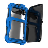 ORICO waterproof hard drive enclosure in blue, designed for robust storage protection and ease of access