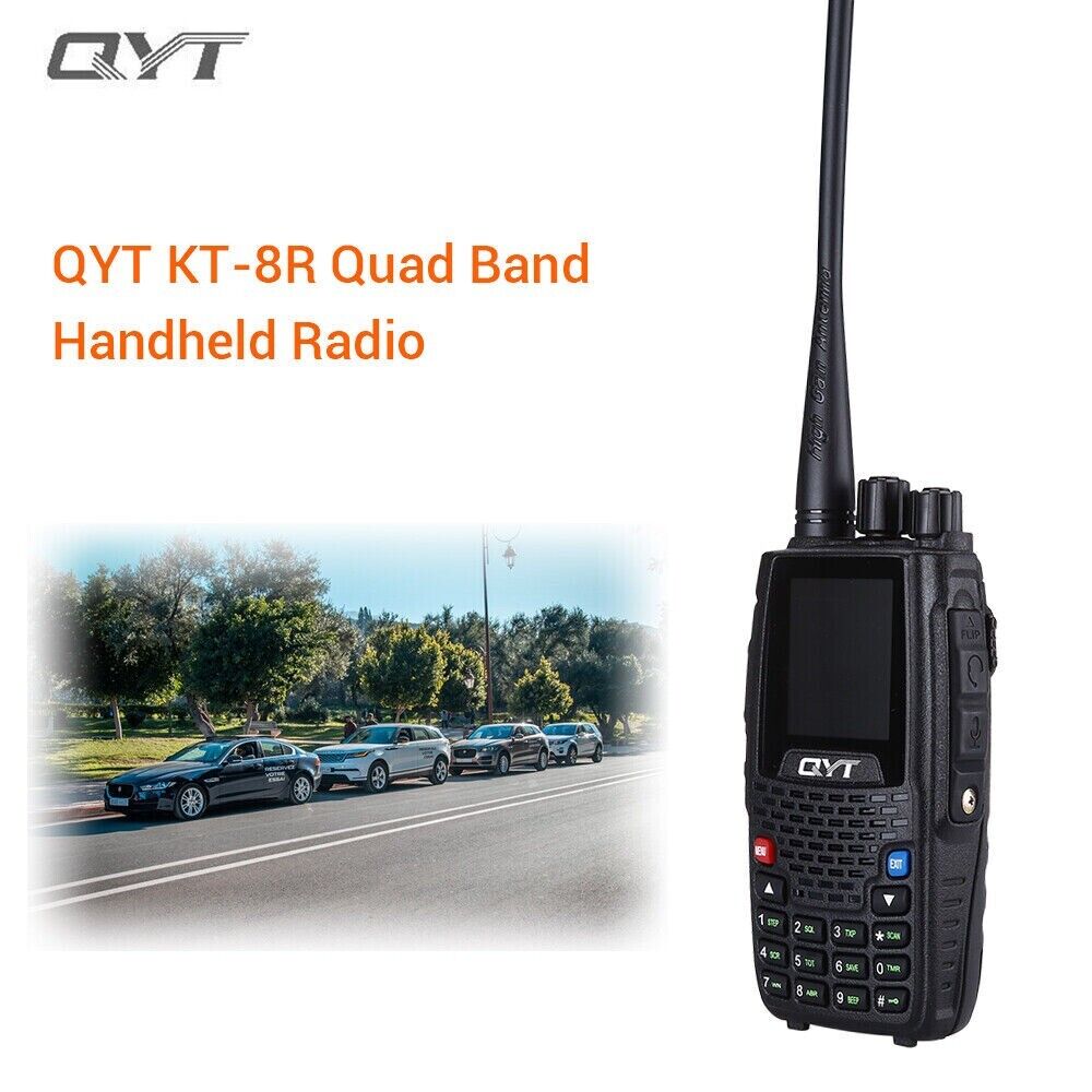 QYT Quad Band Handheld Two Way Radio KT-8R 4Band Outdoor Intercom Color Display