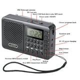 T-6621 digital radio receiver by Shenzhen Yasu Technology with FM antenna, TF card slot, and playback controls