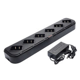 Zastone 6 way UV-5R rapid charger black multi-slot charging dock with power adapter for radios