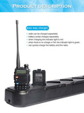 Zastone 6 way UV-5R rapid charger with radio and battery charging slots and indicator lights