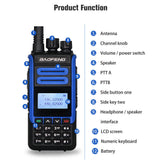 Baofeng BF-H7 dual band radio with LCD screen, volume control, and user-friendly interface