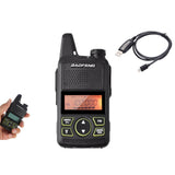 BAOFENG BF-T1 programming cable with a portable walkie talkie for easy communication setup