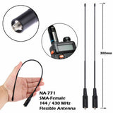 BaoFeng UV-11 walkie talkie with flexible NA-771 antenna for enhanced radio communication range