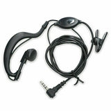 Baofeng UV-3R headset replacement black earpiece with clip and coiled cable