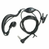 Baofeng UV-3R headset replacement black earpiece with clip and coiled cable