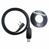Baofeng UV-5R dual band radio programming cable and CD for easy device setup