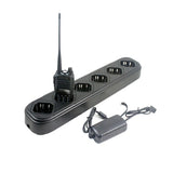 6 way rapid charger for Baofeng UV-82 with a walkie-talkie and power adapter