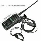 Baofeng UV-82 dual band radio with antenna and earpiece for clear communication in ham radio activities