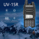 Baofeng UV15R handheld radio with 1.44 inch display and strong penetration features