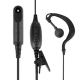 Black Baofeng UV9r earpiece headset with microphone, clip, and ear hook for radio communication