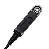 Close-up of Baofeng UV9R programming cable connector for radio communication devices