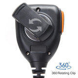 Baofeng water resistant speaker mic with a 360 rotating clip for flexible attachment