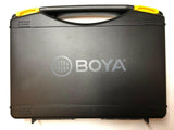 BOYA BY-WM6 wireless microphone UK with durable black case for secure storage and transport