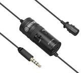 BOYA BY-M1 Pro lavalier microphone with clip and 3.5mm audio jack for clear audio recording