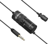 BOYA BY-M1 Pro lavalier microphone with clip and 3.5mm audio jack for clear audio recording
