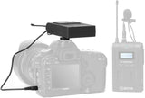 BOYA RX8 Pro dual channel receiver mounted on DSLR camera with connected wireless microphone system