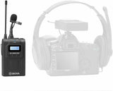 BOYA TX8 Pro wireless transmitter receiver with attached microphone for clear audio recording