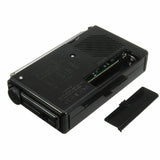 Compact portable AM FM SW radio receiver with battery compartment and tuning dial for easy use