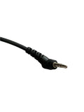 Close-up of a D-piece headset for referees with a connector for reliable communication