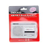 DEKKO Portable AM FM Radio with ultra-slim design and high sensitivity for clear listening