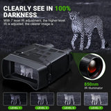 Digital night vision monocular with adjustable IR for clear viewing in total darkness