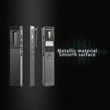 16GB digital voice recorder in sleek metallic design with smooth surface for clear audio recording