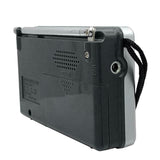 Indin portable pocket radio UK with sleek design, earphone jack and convenient carrying strap.