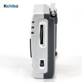 Side view of KCHIBO KK-9803 shortwave radio showing tuning dial and power switch