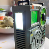 HanRongDa mini receiver radio with Bluetooth featuring a bright LED light and clear display