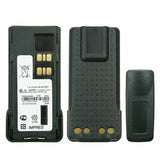 Motorola 4400 series IMPRES battery parts showing front and back views with connectivity contacts