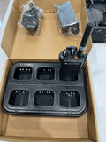 Motorola 6-way rapid charger UK for two-way radios with six charging slots and included accessories