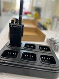 Motorola 6-way rapid charger UK with space for six two-way radio batteries and one charging station