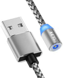 3 in 1 magnetic charging cable UK with durable braided design and LED indicator for easy charging