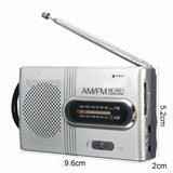 Indin portable AM FM pocket radio with compact design and retractable antenna for easy listening