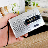 Compact Indin portable AM FM pocket radio featuring a sleek design and clear sound quality