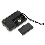 Indin portable AM FM radio with battery compartment and antenna for easy listening on the go