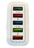 Unbranded 5 port USB charger 48watt QC3.0 with multiple colored USB ports and fast charging