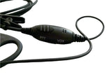 Unbranded RFU assessor headset system D piece with PTT and VOX controls on black cable