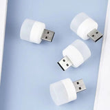 USB LED mini night light set in white, perfect for stylish, portable evening illumination