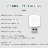 USB LED mini night light compact design with warm white and cool white options for versatile home use