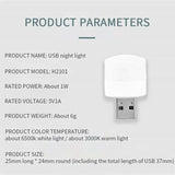 USB LED mini night light compact design with warm white and cool white options for versatile home use