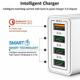 4 port USB wall charger UK with intelligent matching current and Qualcomm Quick Charge 3.0 technology