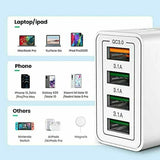 4 port USB wall charger UK with quick charge features for multiple devices including phones and tablets