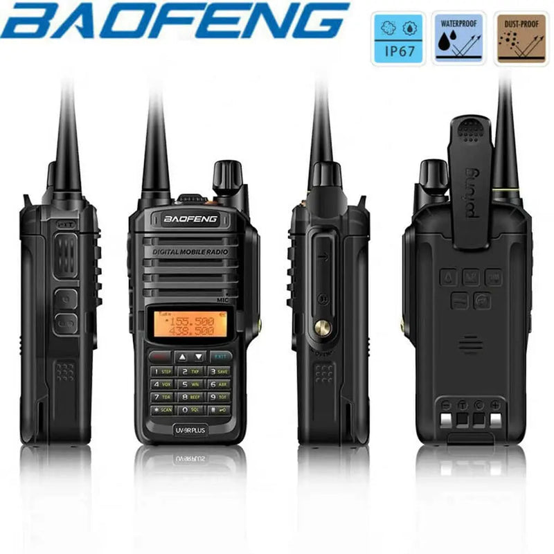 Baofeng 2 way radios UK with waterproof and dust-proof features shown from multiple angles