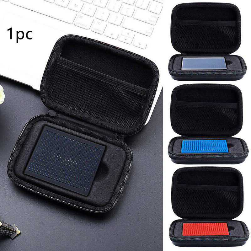 Portable protective black cases for SSD and HDD with cushioned interior and zipper closure