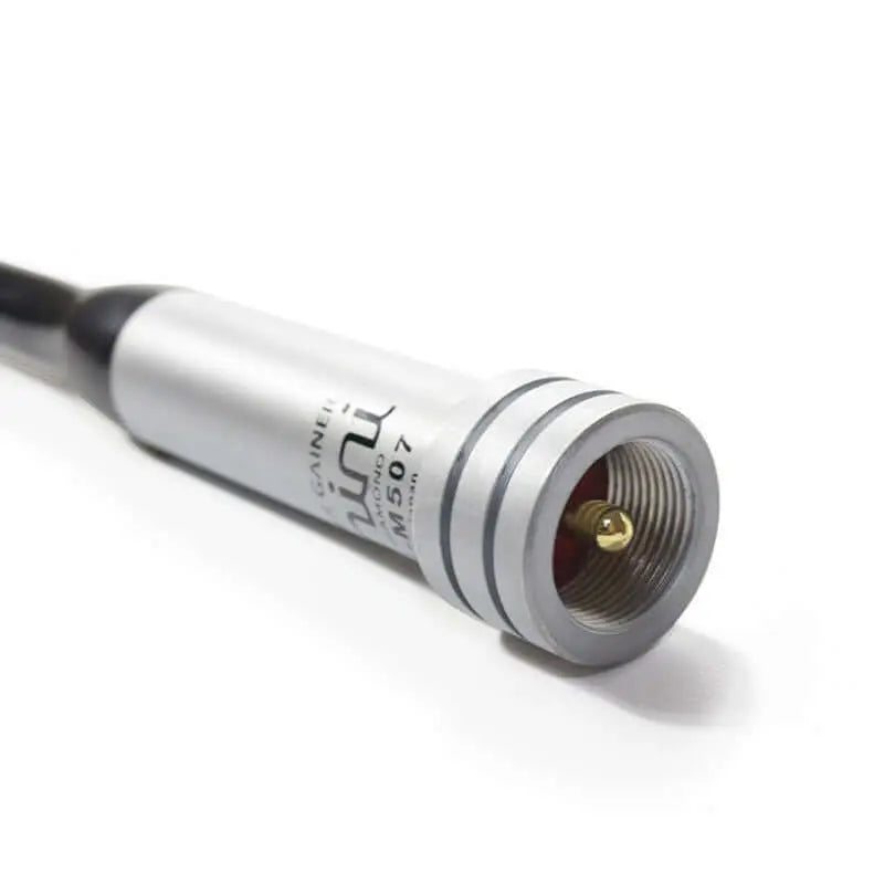 Close-up of a silver two way radio antenna accessory part for two way radio accessories UK