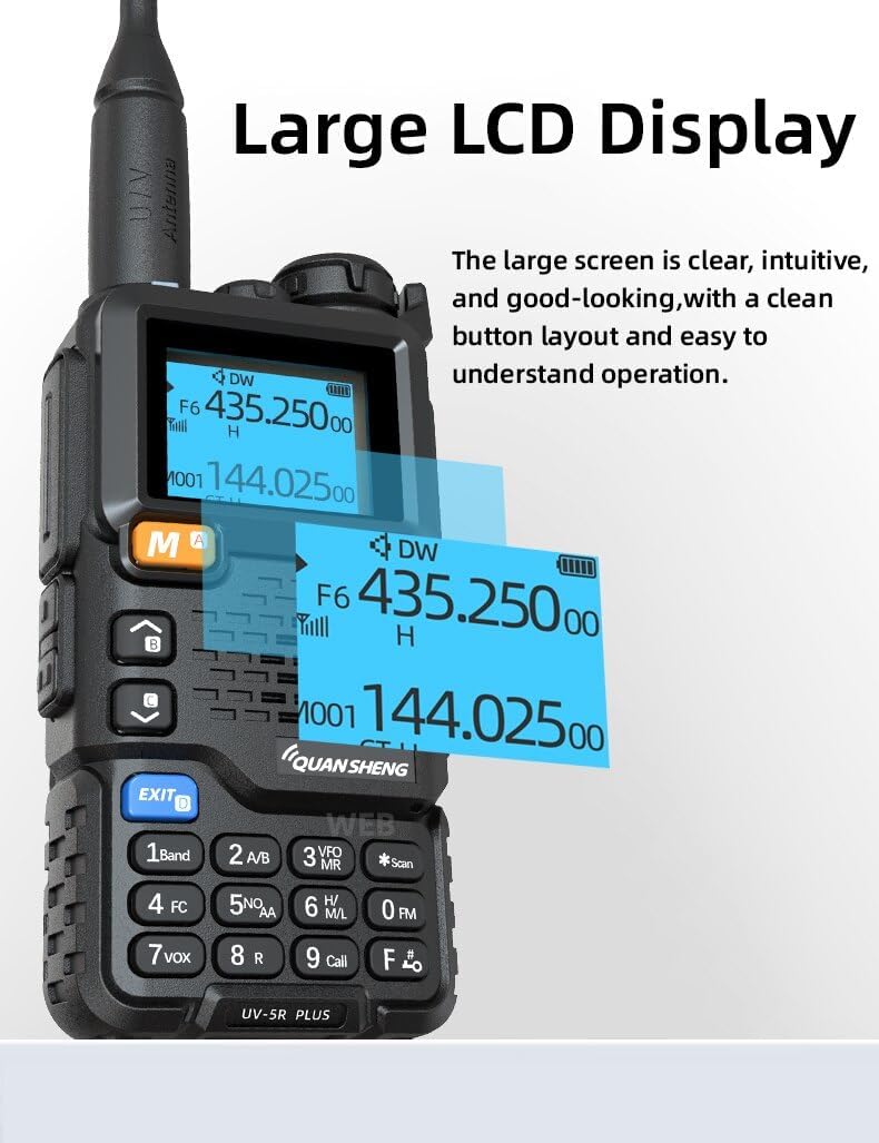 2025 Quansheng UV-5R Plus 50-900MHz 200Ch 5W with Firmware update to summer 2025